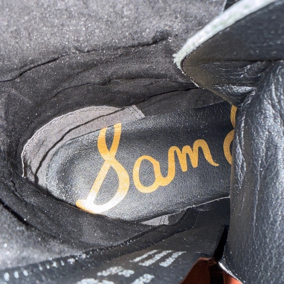 Sam Edelman Silver Studs Leather Black Zipper Combat Boots - Picture 9 of 12